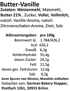 Zutaten-Butter-Vanille