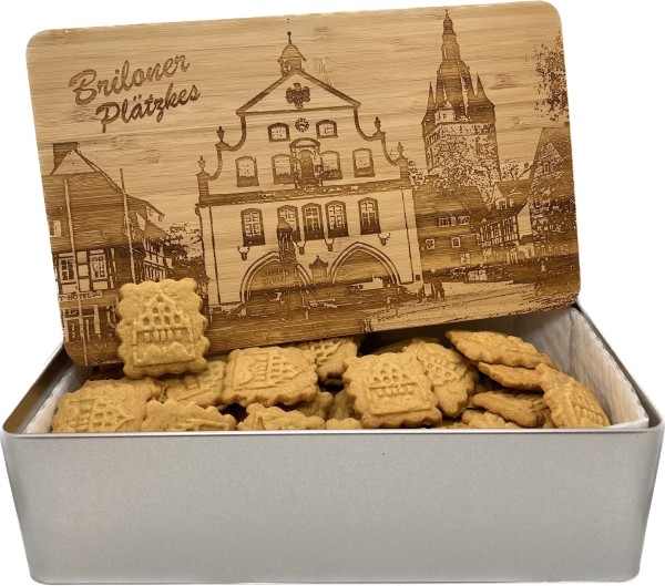 Brilon-Keksdose "Rathaus" mit 750g Briloner - BIOOCKIEs