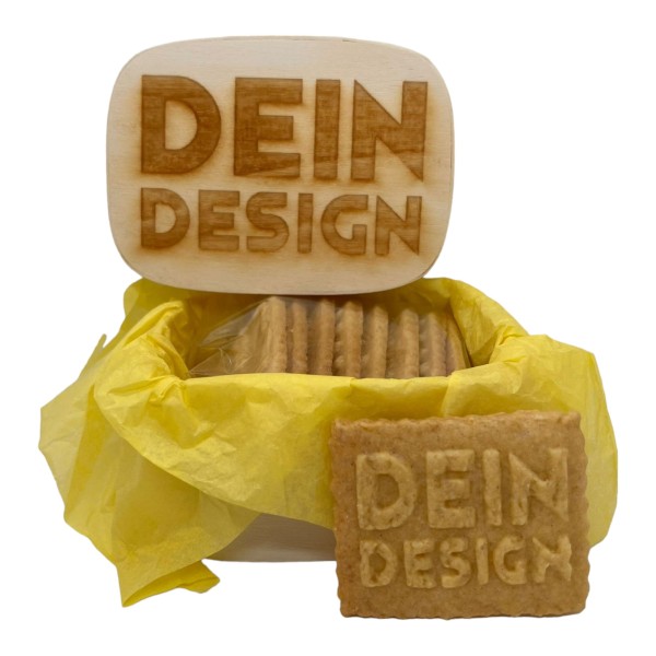 Logokekse; Kekse mit Logo im Kästchen