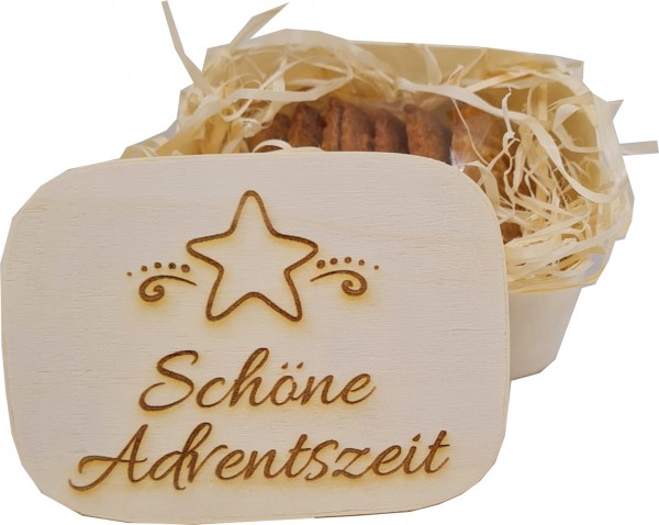 Weihnachts-Kästchen "Schöne Adventszeit" mit 8 Butter-Spekulatius Weihnachtskeksen / klimaneutrales